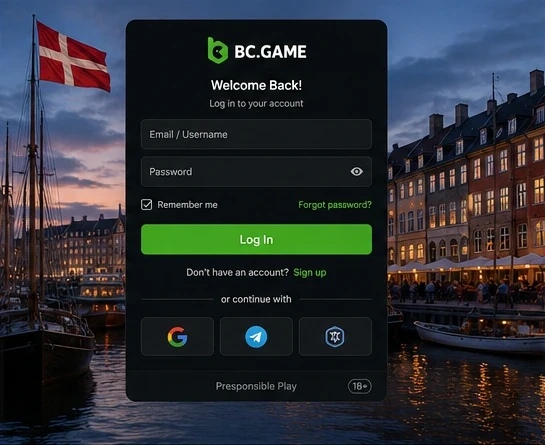Sikkert login hos BC Game Danmark
